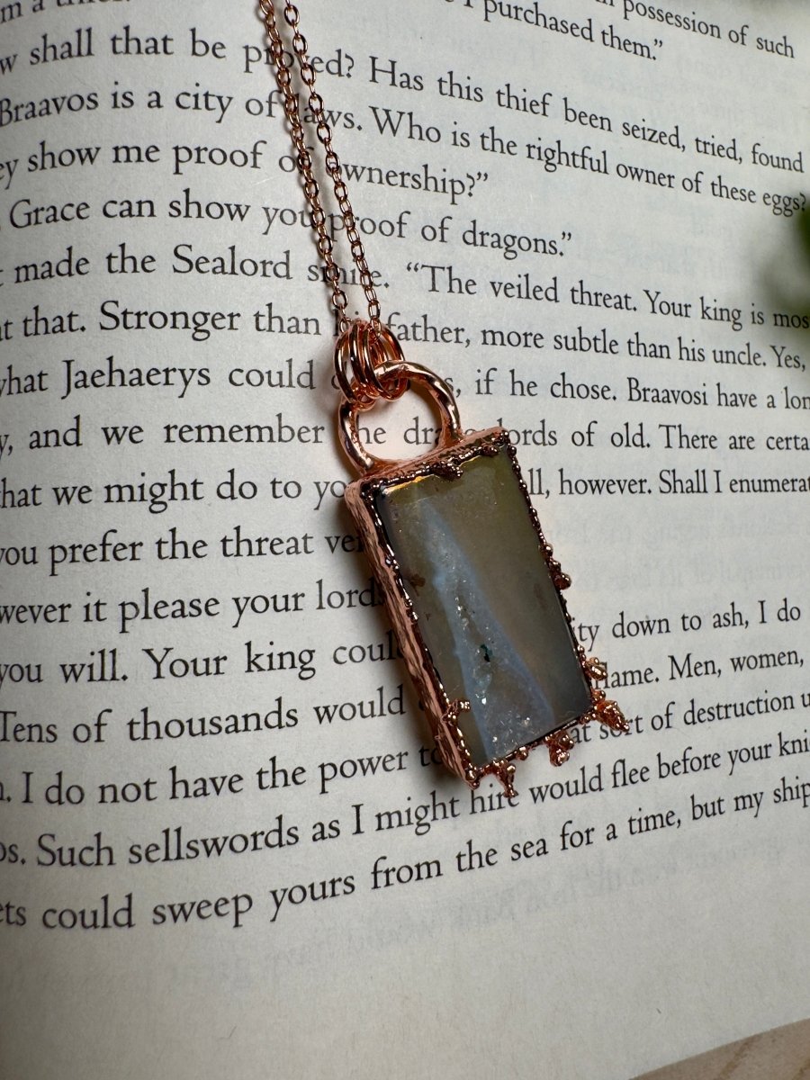 Aura Druzy Agate Necklace | Copper Ashes