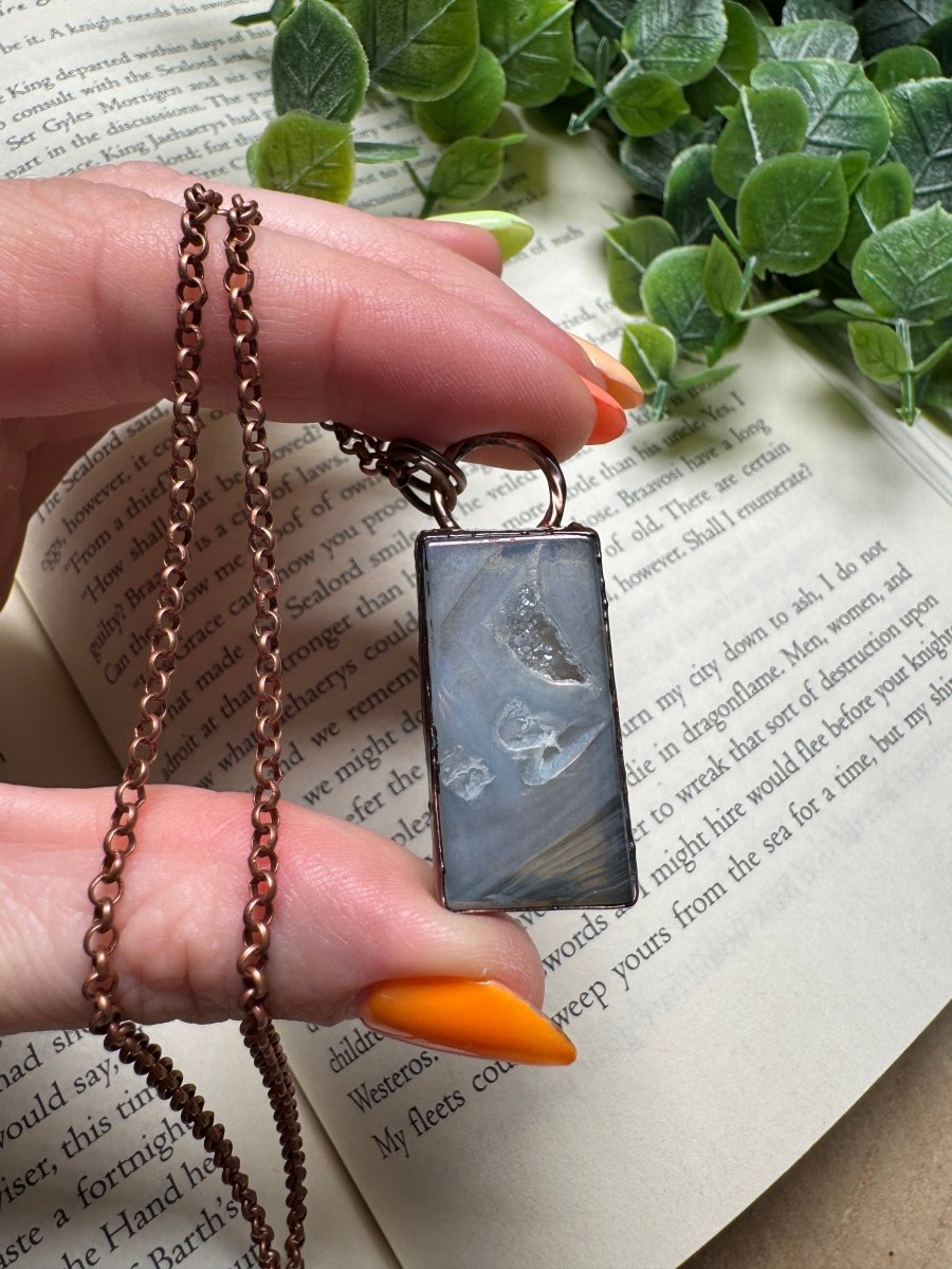 Aura Druzy Agate Necklace | Copper Ashes
