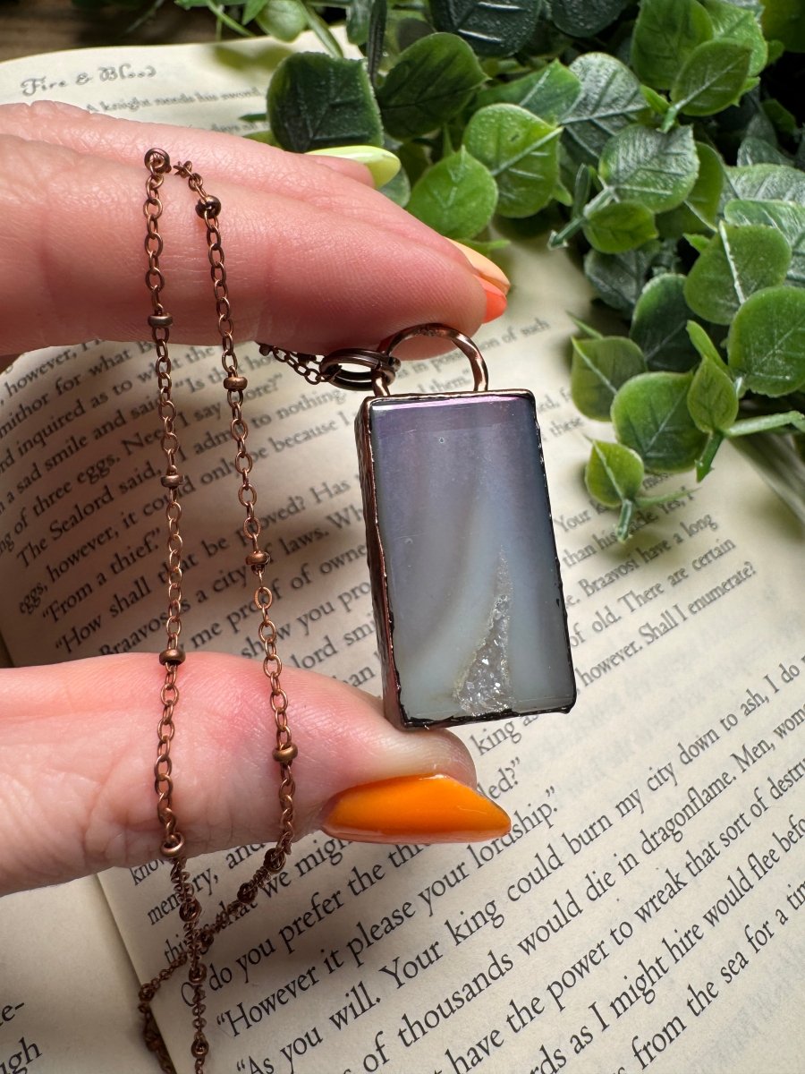 Aura Druzy Agate Necklace | Copper Ashes