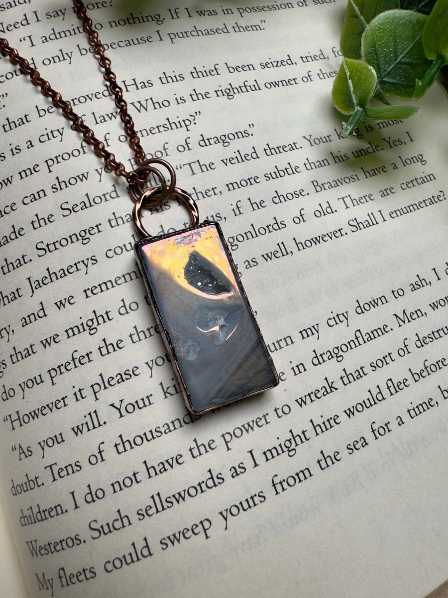 Aura Druzy Agate Necklace | Copper Ashes
