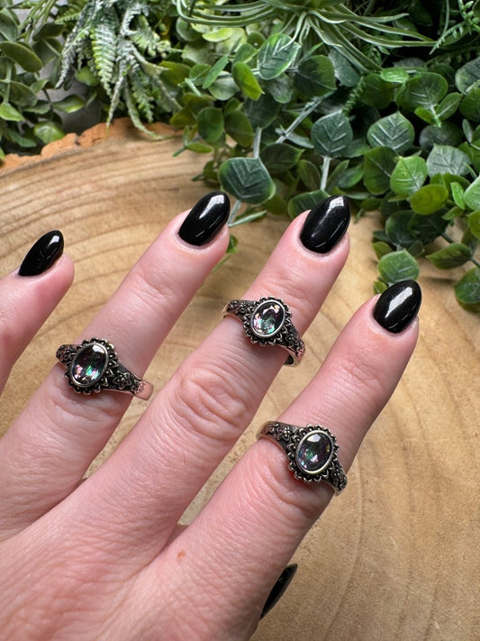 Aura Glass Ring Adjustable | Copper Ashes