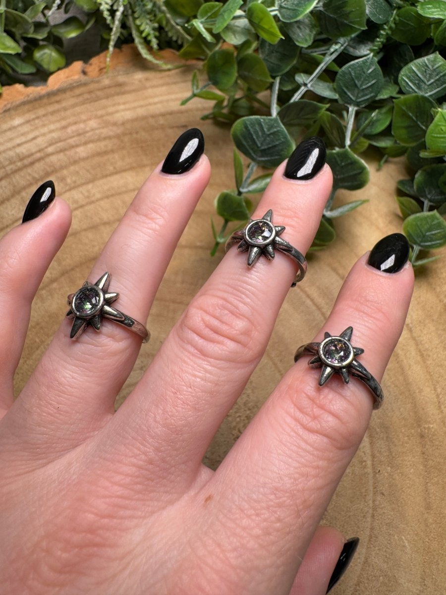 Aura Glass Star Ring Adjustable | Copper Ashes