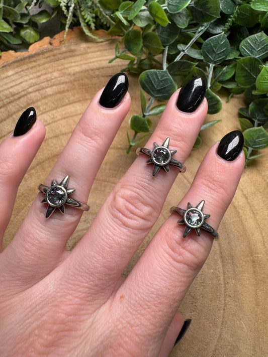 Aura Glass Star Ring Adjustable | Copper Ashes