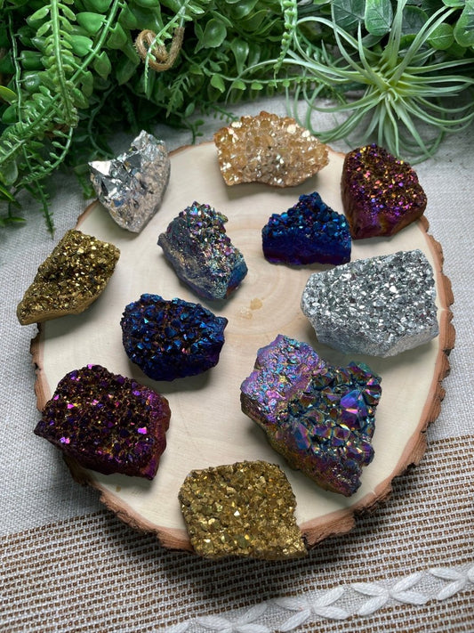 Aura Plated Amethyst Cluster | Copper Ashes