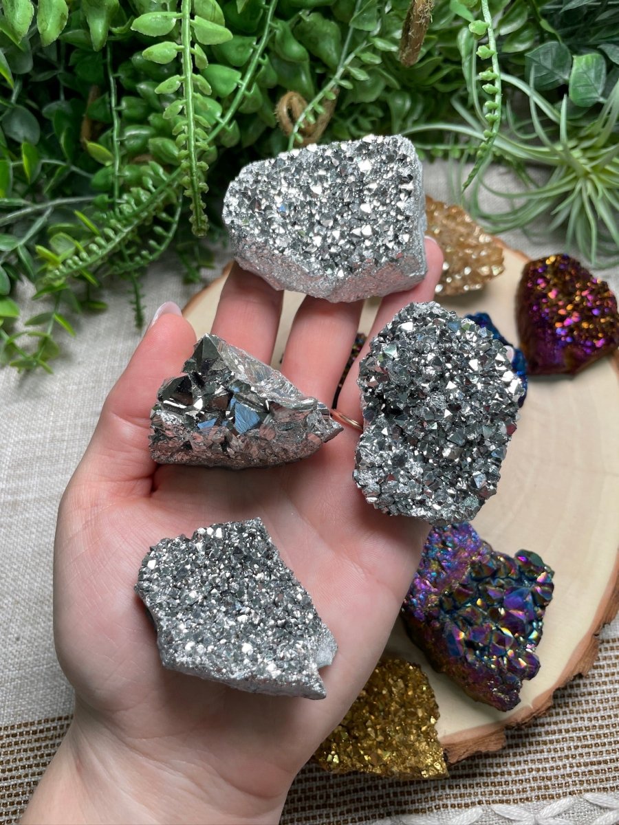Aura Plated Amethyst Cluster | Copper Ashes