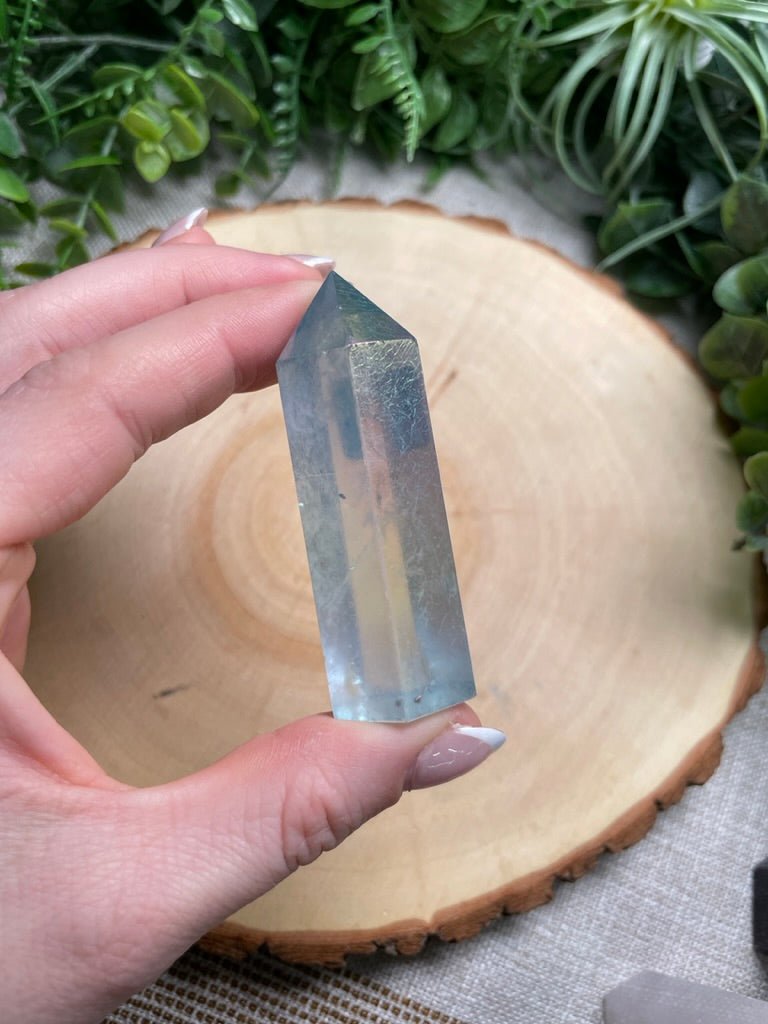 Aura Plated Clear Quartz Tower | Copper Ashes
