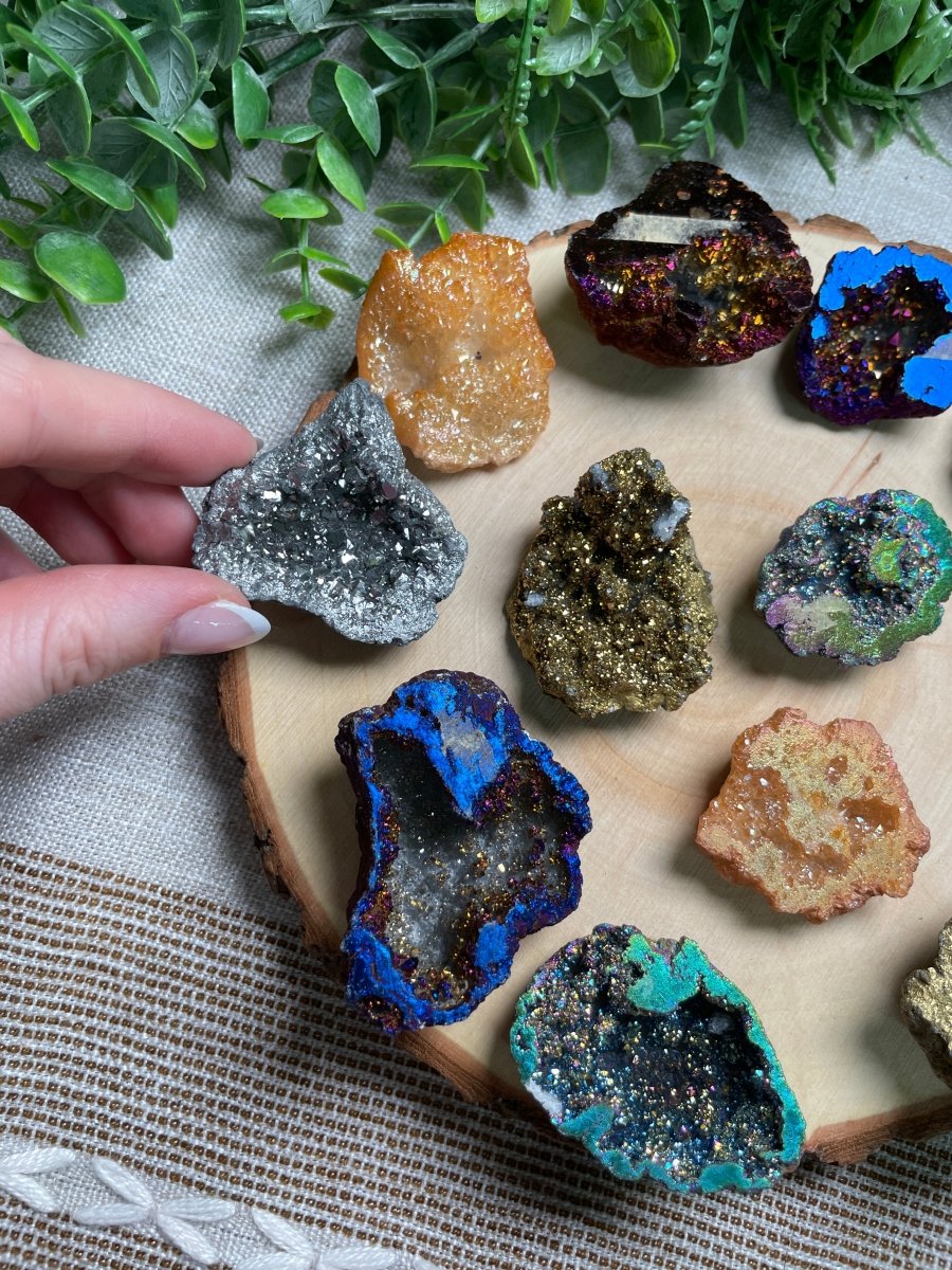 Aura Plated Geode Halves | Copper Ashes