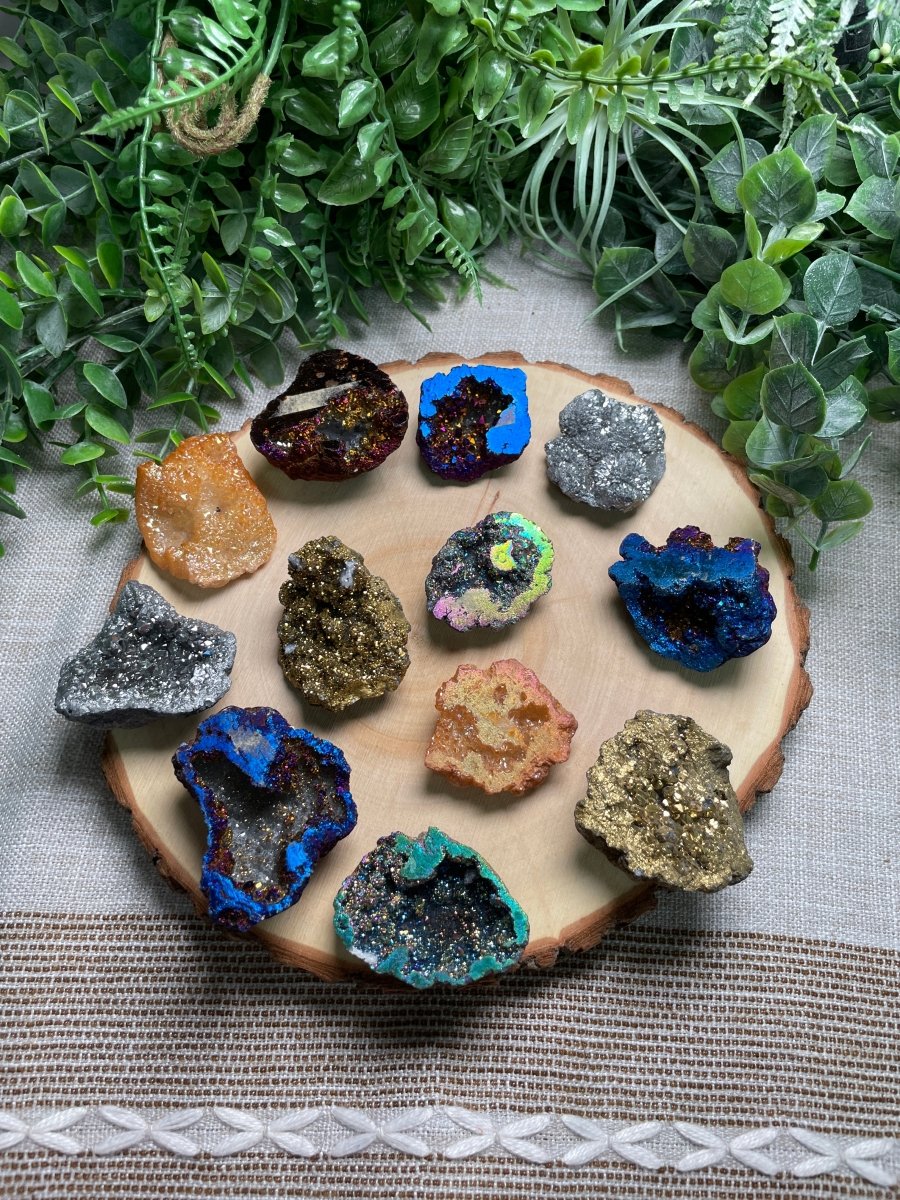 Aura Plated Geode Halves | Copper Ashes