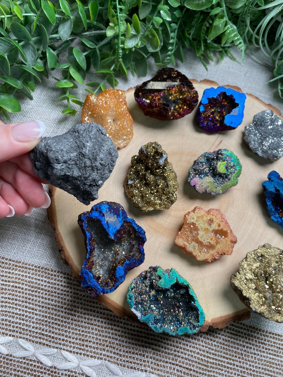 Aura Plated Geode Halves | Copper Ashes