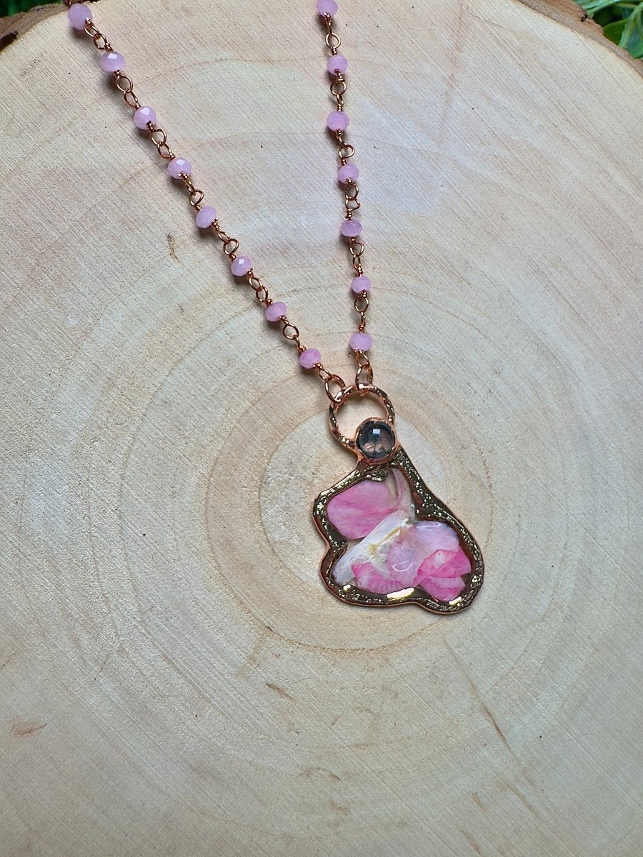 Aurielle - Fluorite and Flower Necklace | Copper Ashes