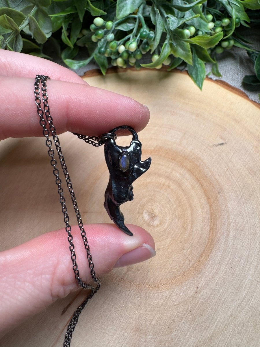 Belladonna - Vole Jawbone and Labradorite Necklace | Copper Ashes