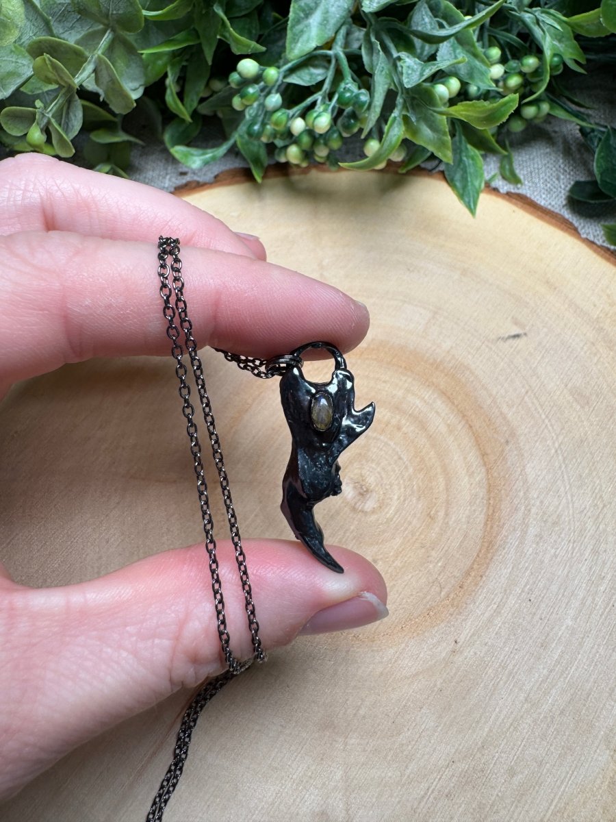 Belladonna - Vole Jawbone and Labradorite Necklace | Copper Ashes