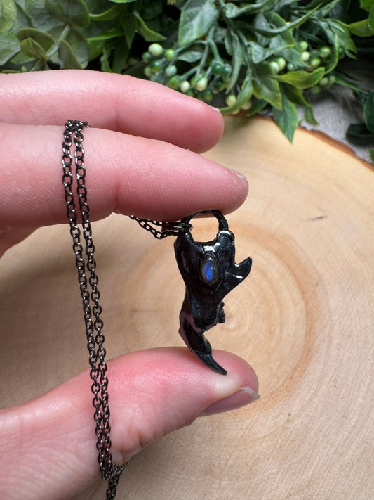 Belladonna - Vole Jawbone and Labradorite Necklace | Copper Ashes
