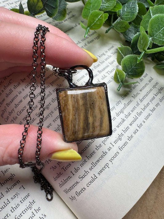 Black Moonstone Necklace | Copper Ashes