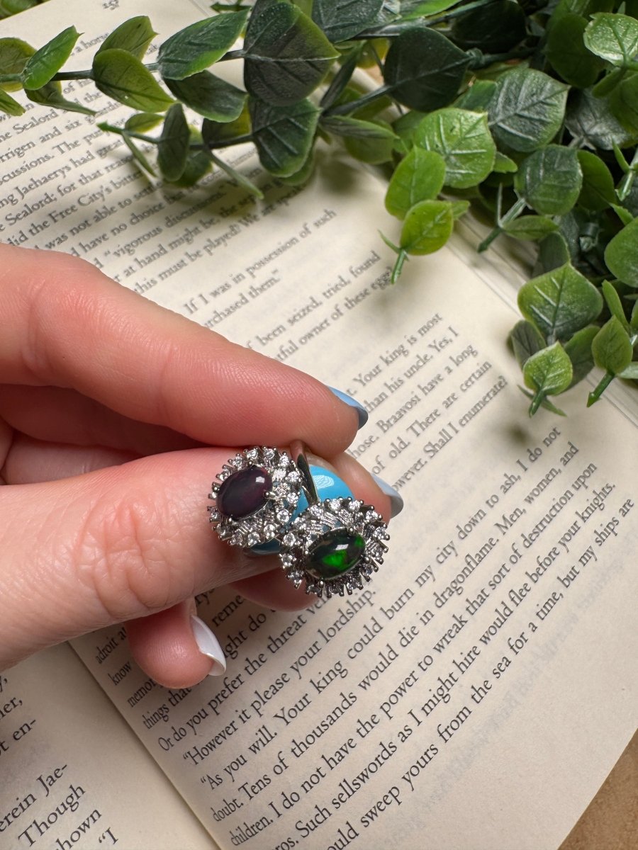 Black Opal Adjustable Ring | Copper Ashes