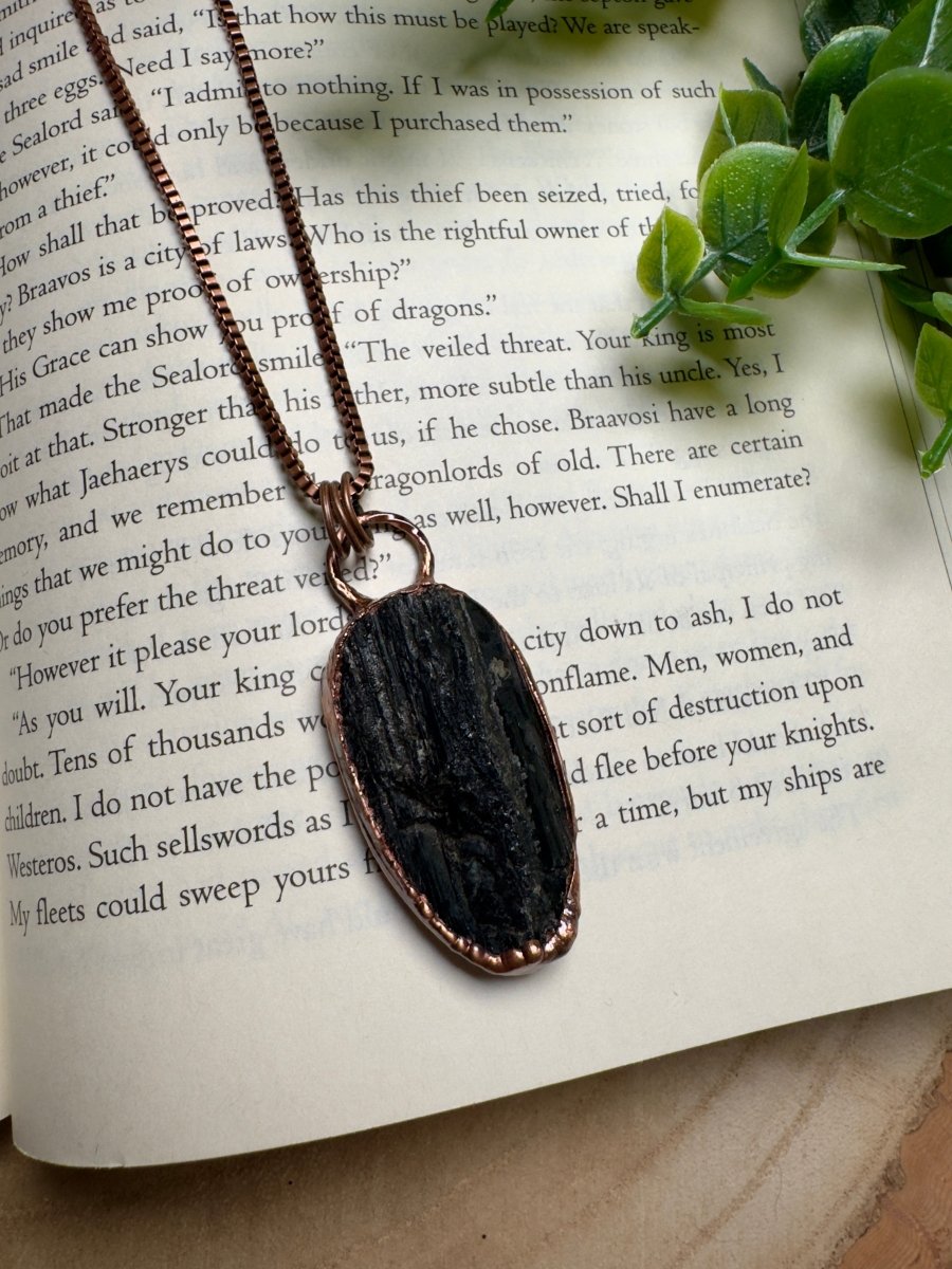 Black Tourmaline Necklace | Copper Ashes
