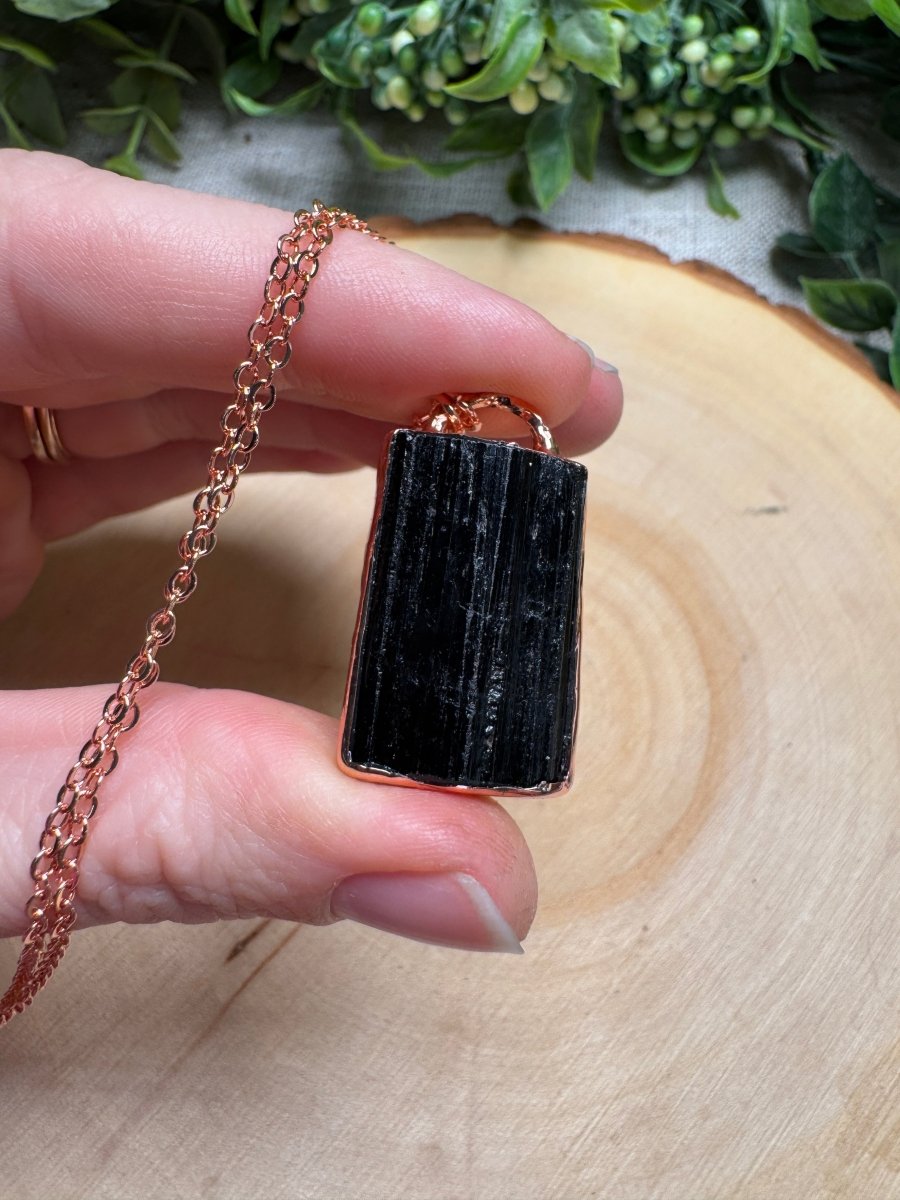 Black Tourmaline Necklace | Copper Ashes