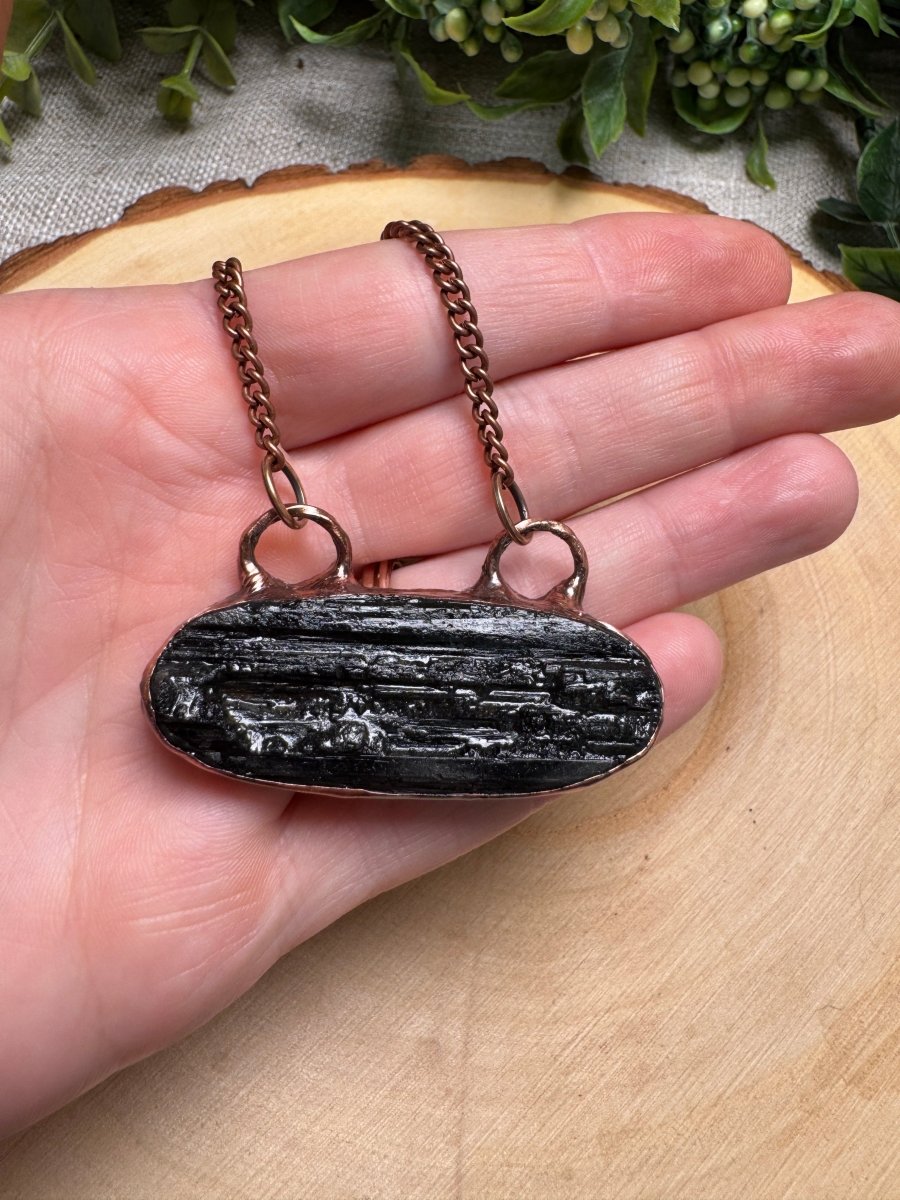 Black Tourmaline Necklace | Copper Ashes