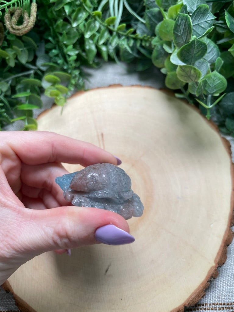 Blue Apatite Beetle (chipped) | Copper Ashes