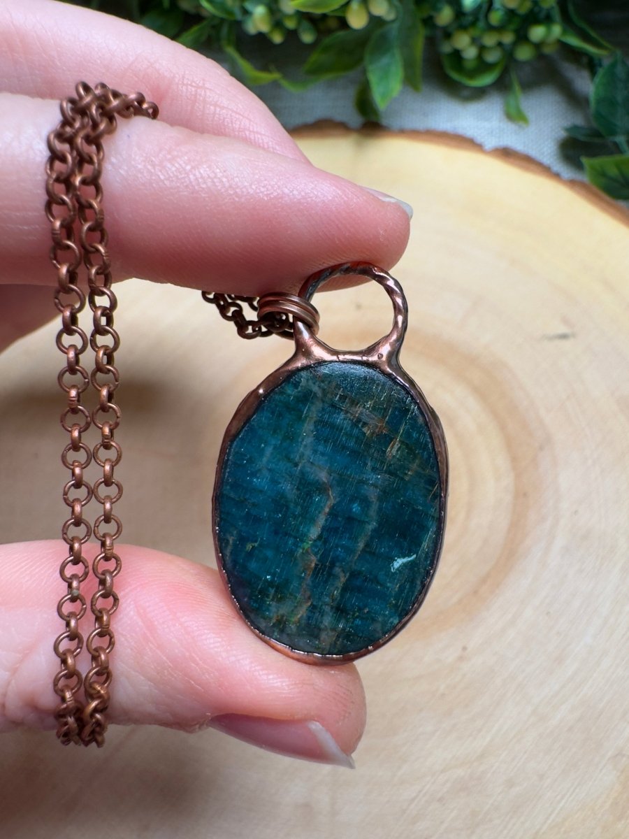 Blue Apatite Necklace | Copper Ashes