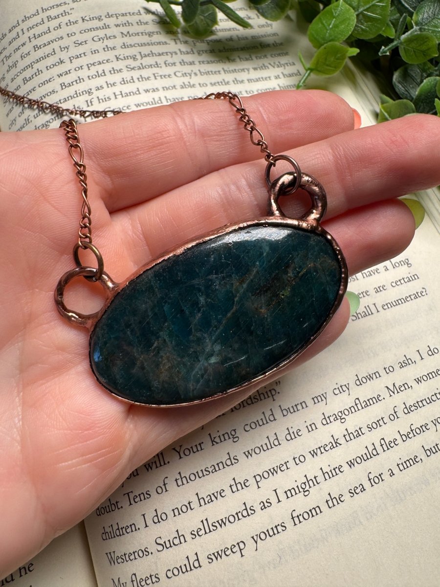 Blue Apatite Necklace | Copper Ashes