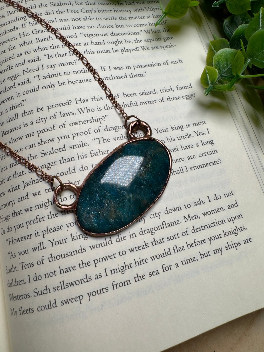 Blue Apatite Necklace | Copper Ashes
