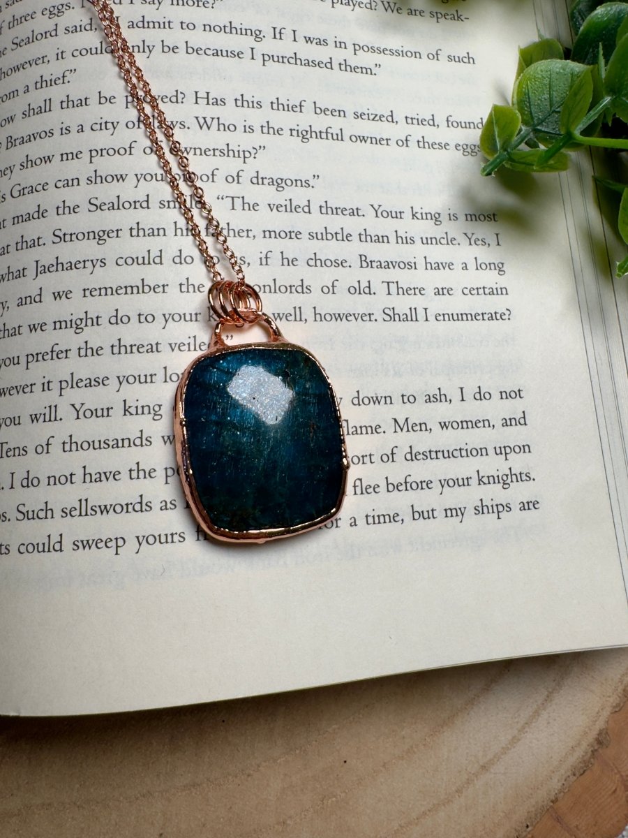 Blue Apatite Necklace | Copper Ashes