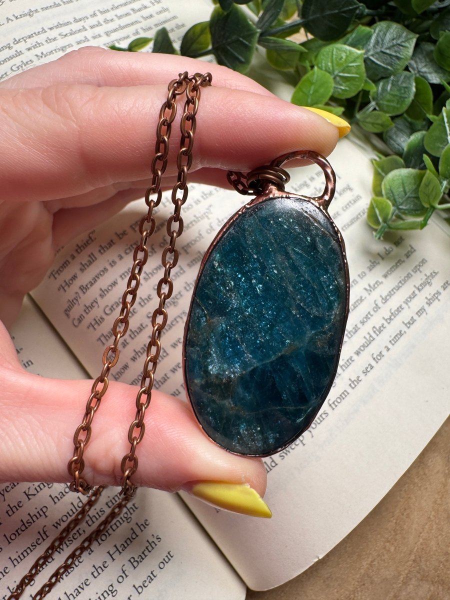 Blue Apatite Necklace | Copper Ashes