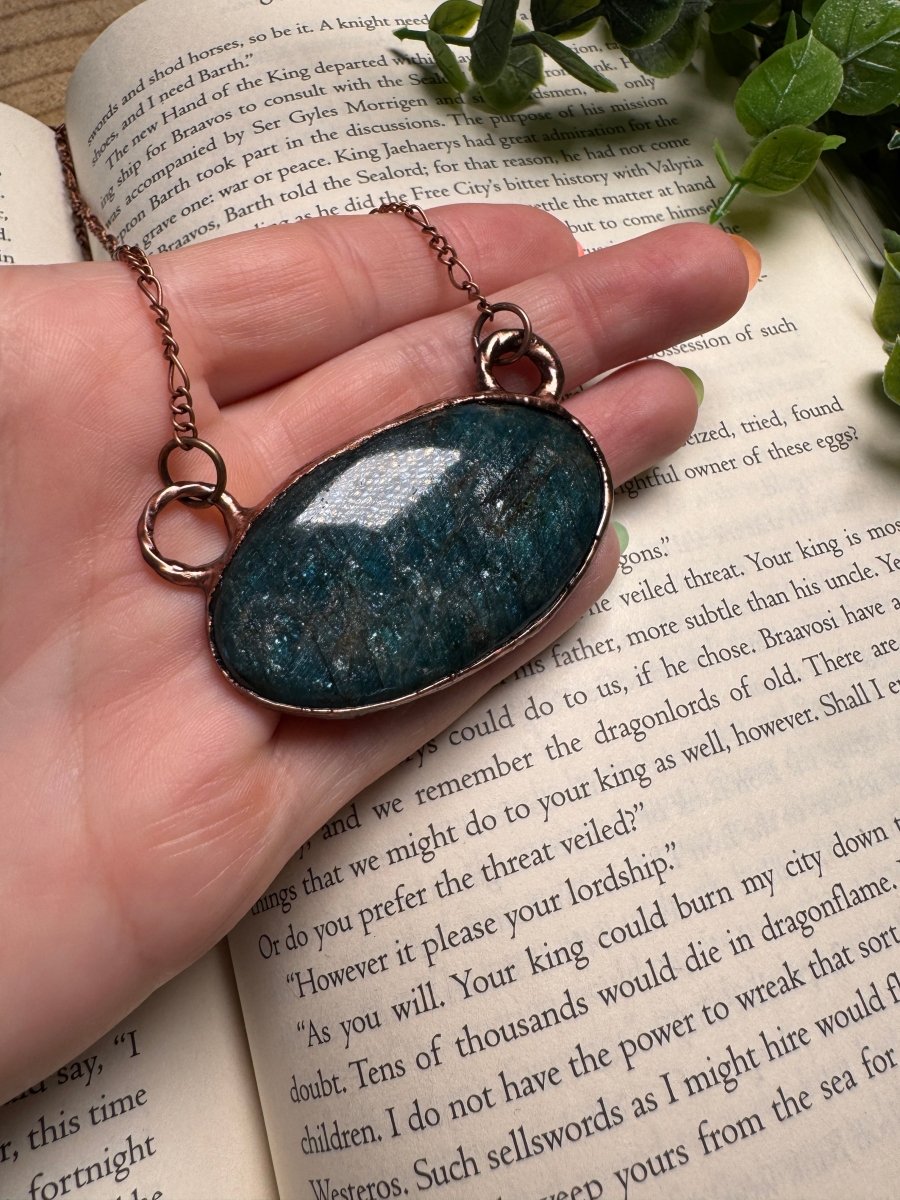 Blue Apatite Necklace | Copper Ashes