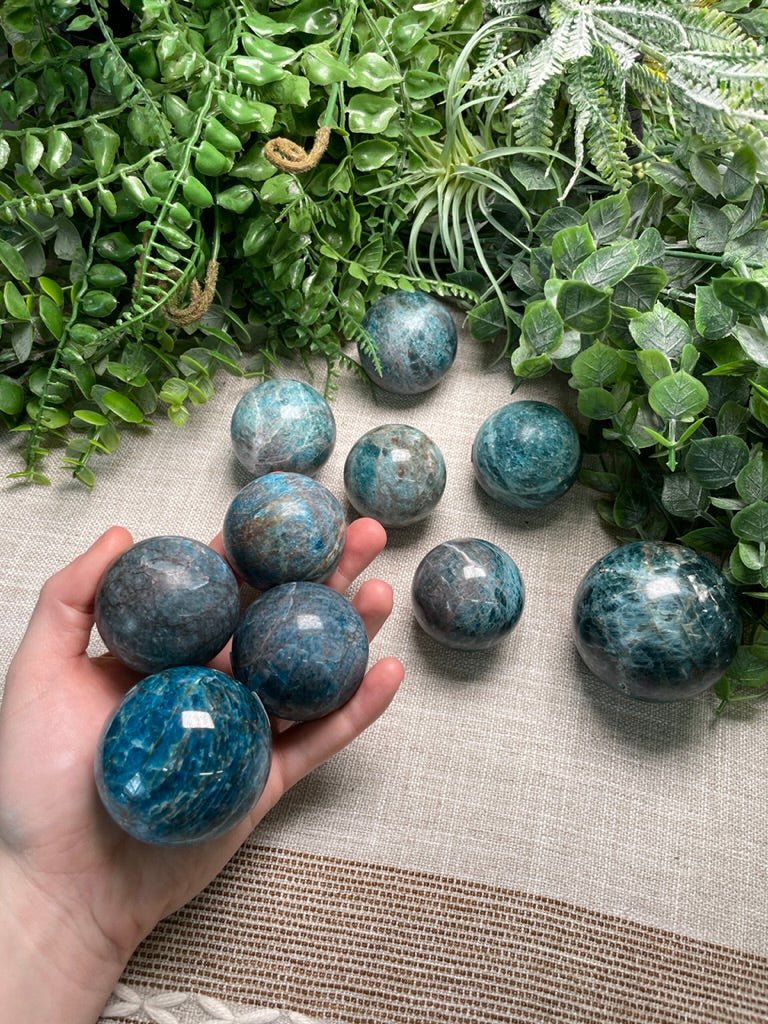 Blue Apatite Sphere | Copper Ashes