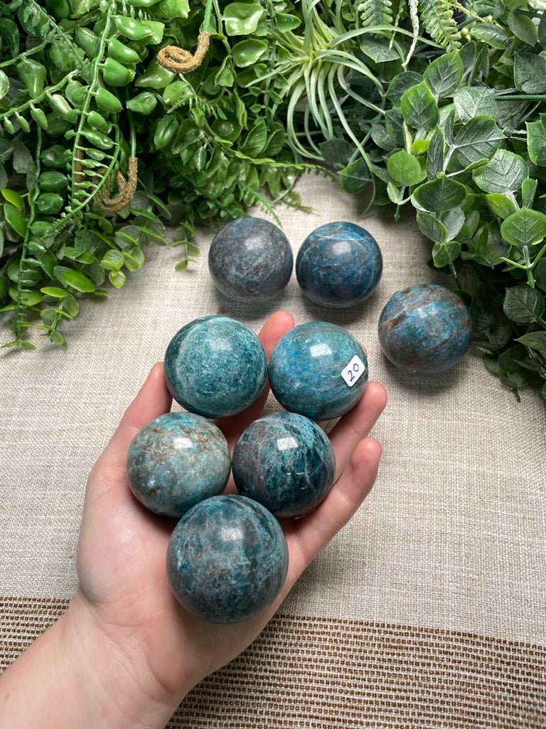 Blue Apatite Sphere | Copper Ashes