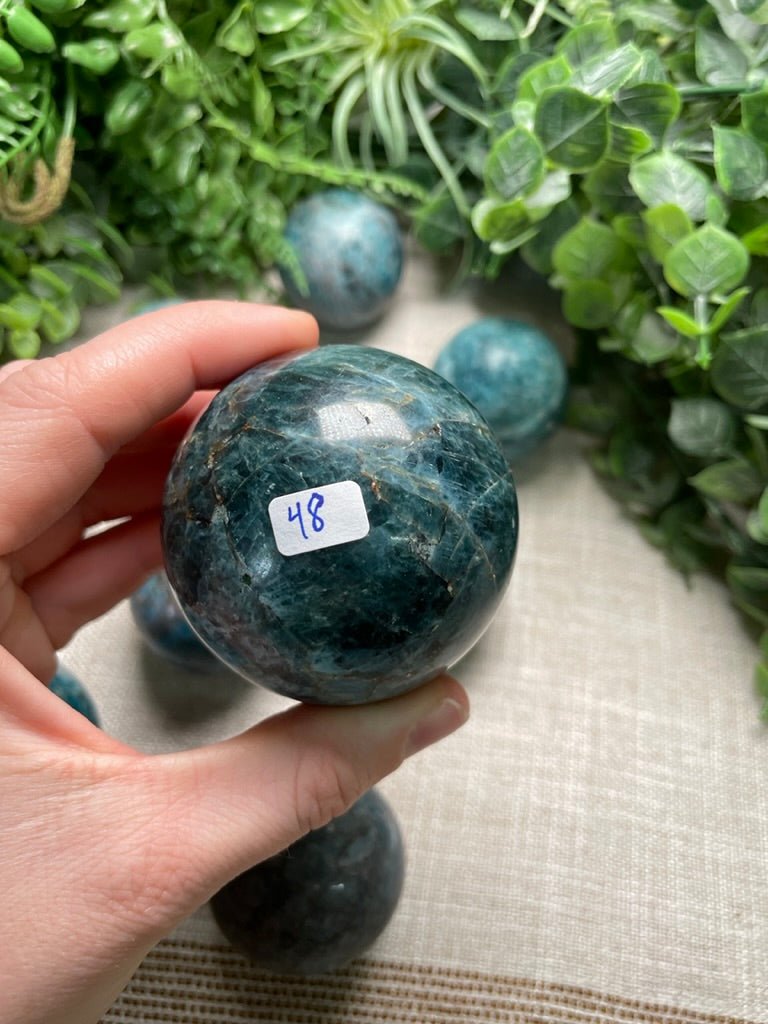 Blue Apatite Sphere | Copper Ashes