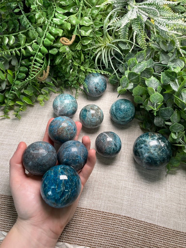 Blue Apatite Sphere | Copper Ashes