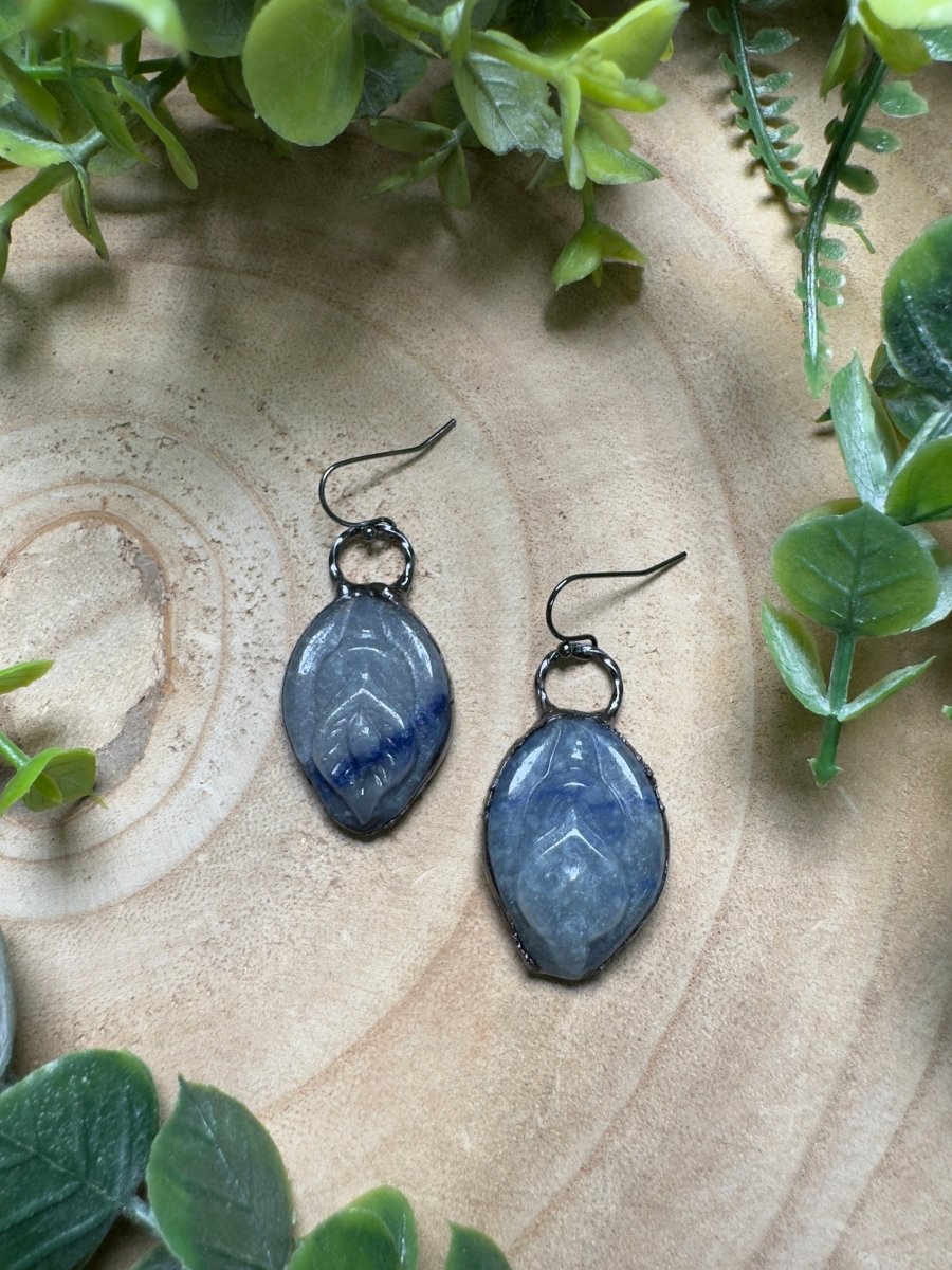 Blue Aventurine Yoni Earrings | Copper Ashes