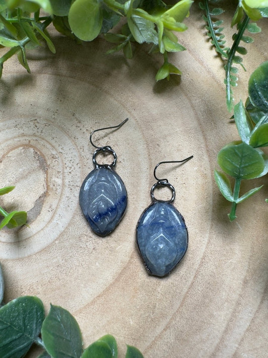 Blue Aventurine Yoni Earrings | Copper Ashes