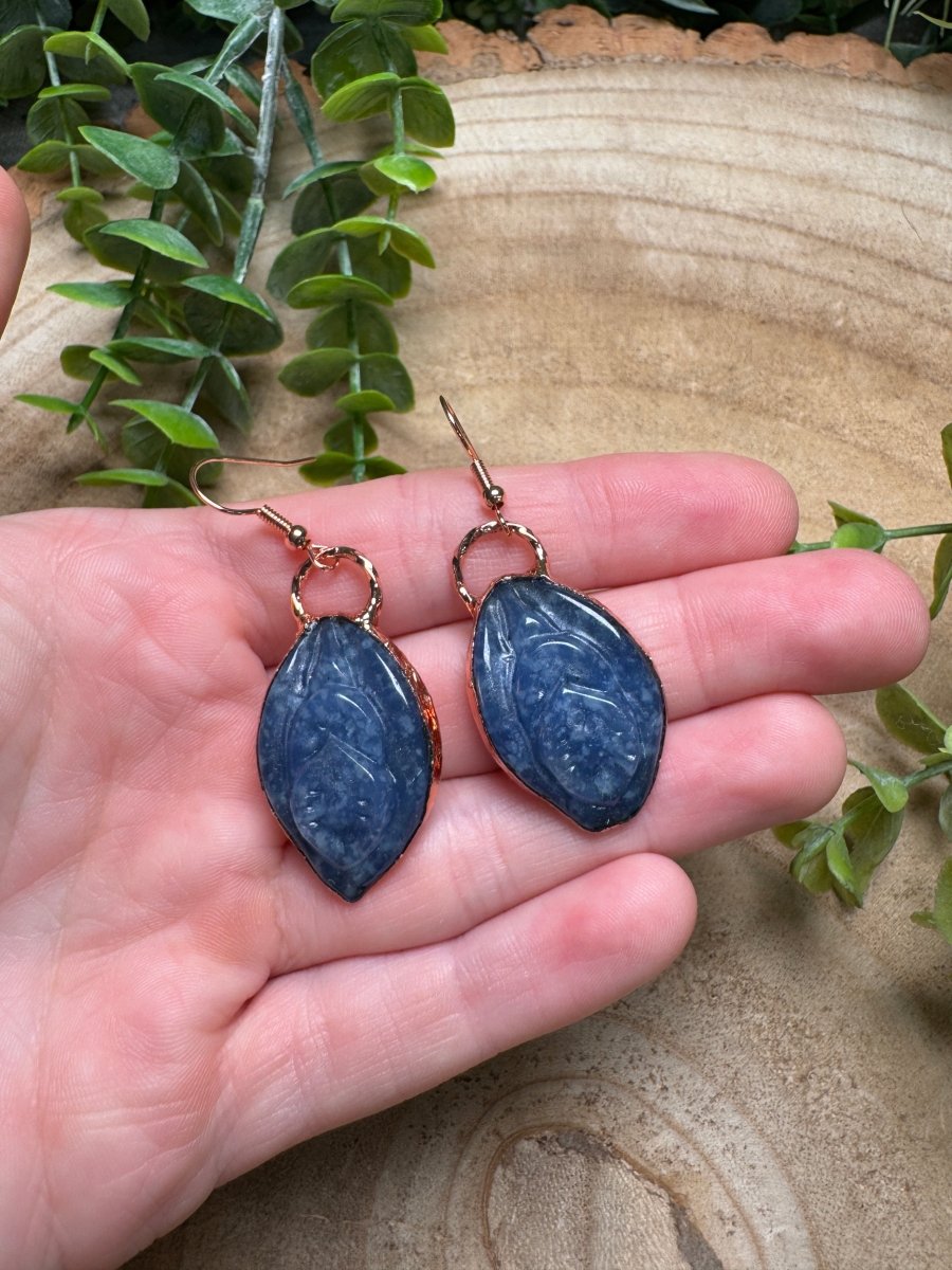 Blue Aventurine Yoni Earrings | Copper Ashes
