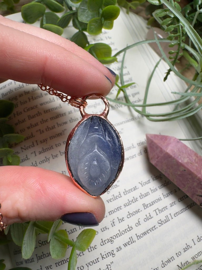 Blue Aventurine Yoni Necklace | Copper Ashes