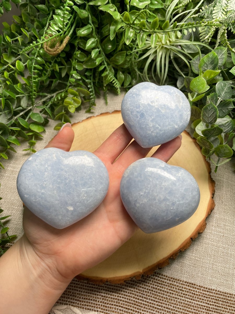 Blue Calcite Heart | Copper Ashes