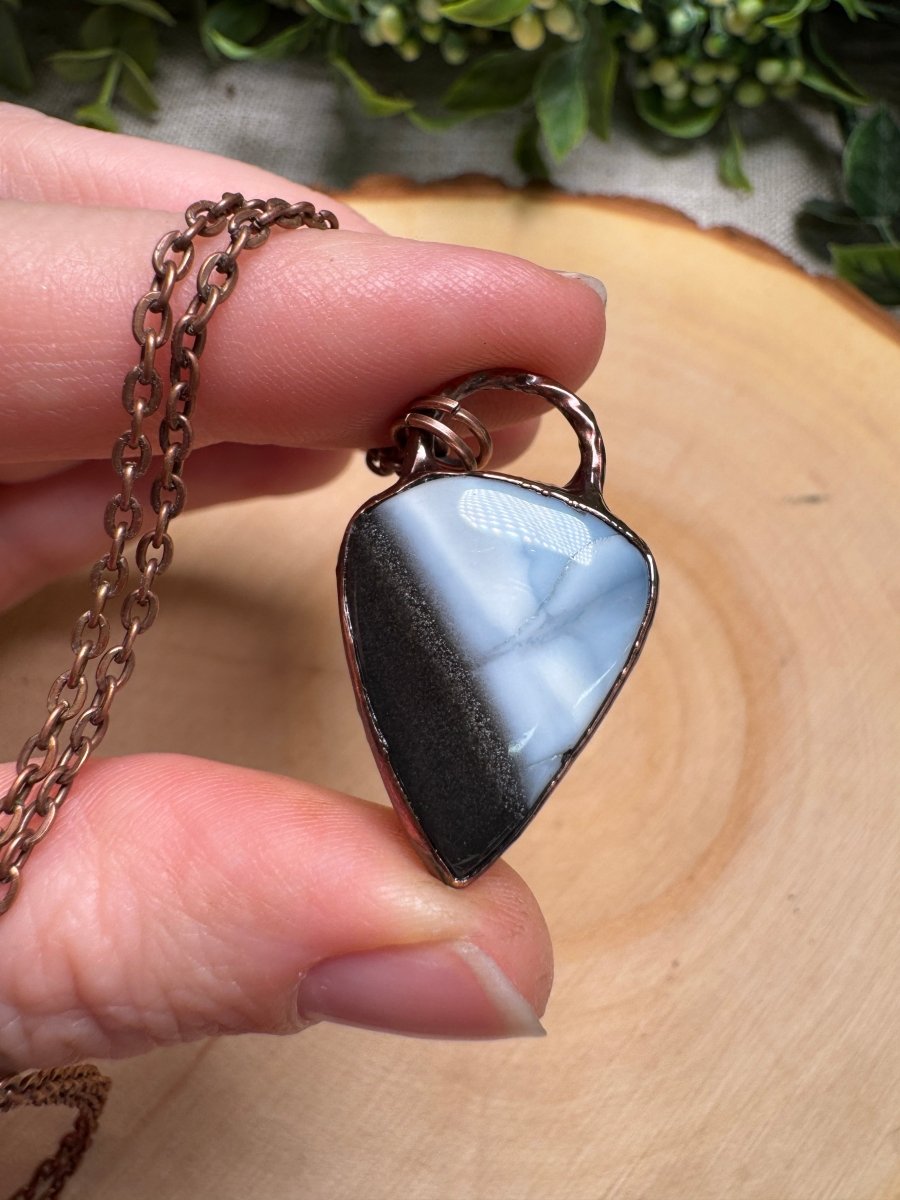 Blue Chalcedony Necklace | Copper Ashes