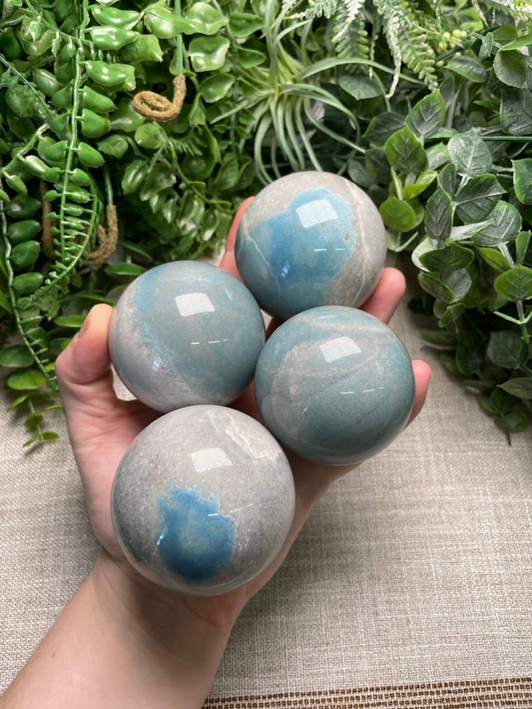 Blue Jasper Sphere | Copper Ashes