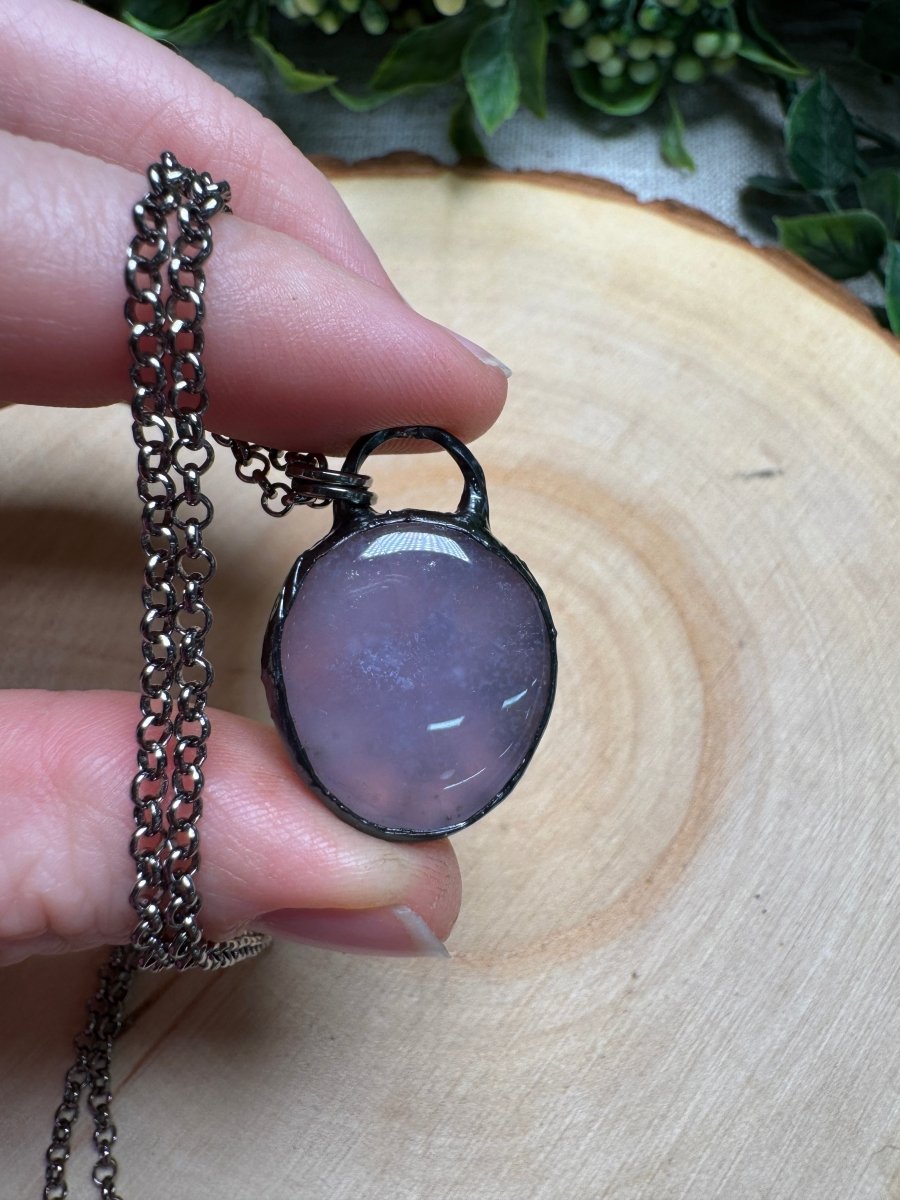 Blue Lace Agate Necklace | Copper Ashes