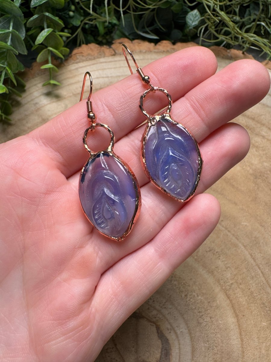 Blue Opalite Yoni Earrings | Copper Ashes