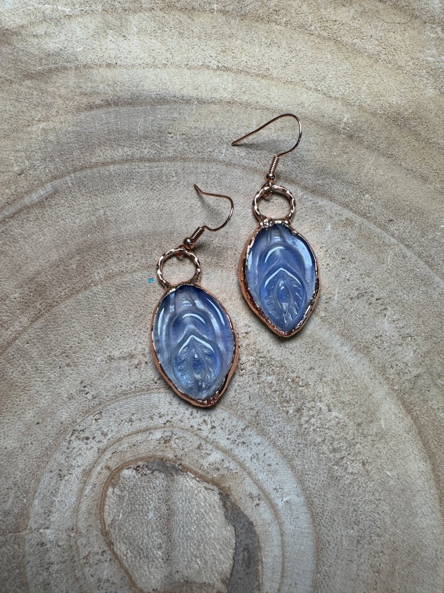 Blue Opalite Yoni Earrings | Copper Ashes