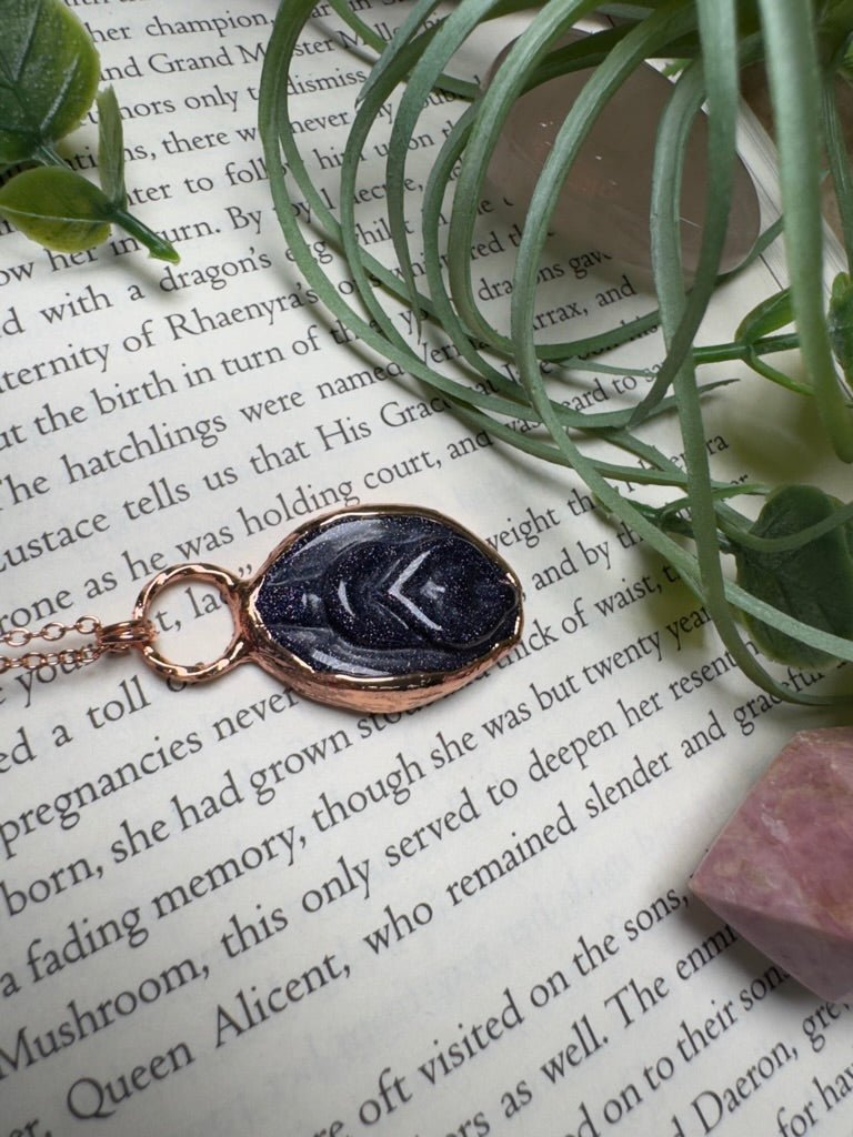 Blue Sandstone Yoni Necklace | Copper Ashes