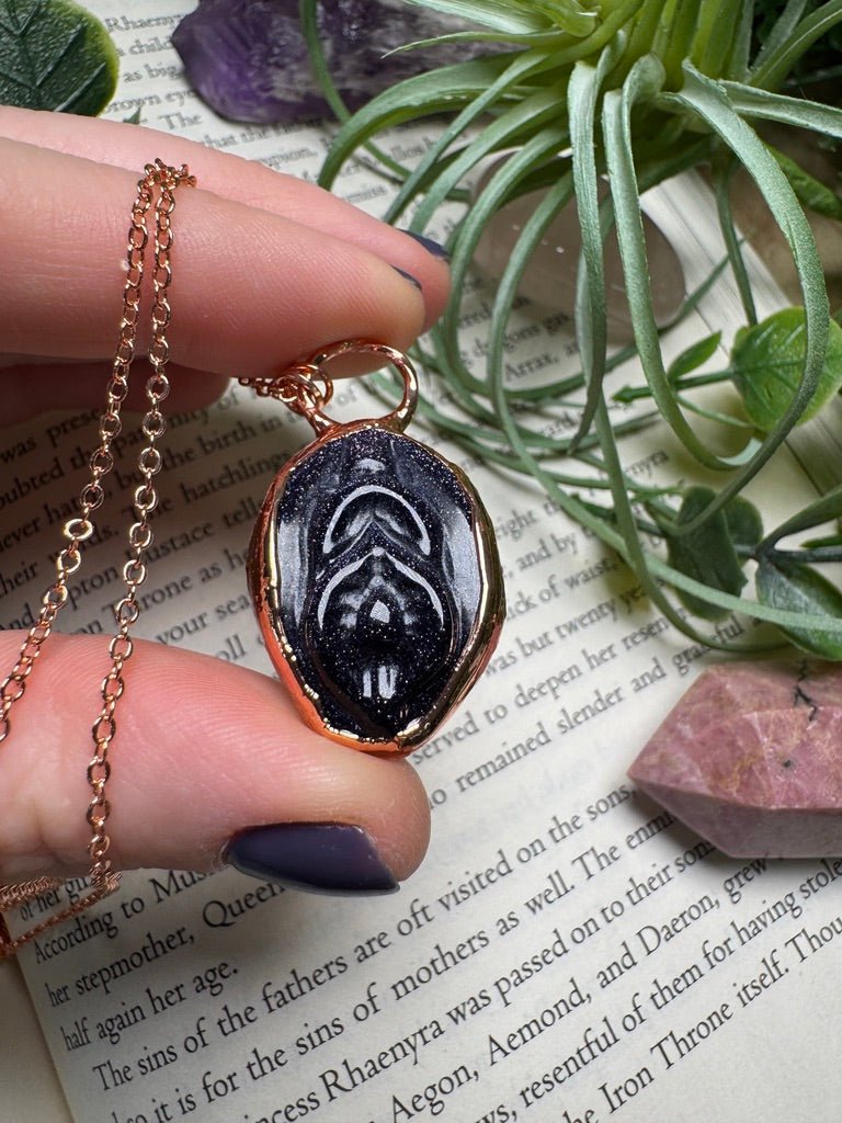 Blue Sandstone Yoni Necklace | Copper Ashes