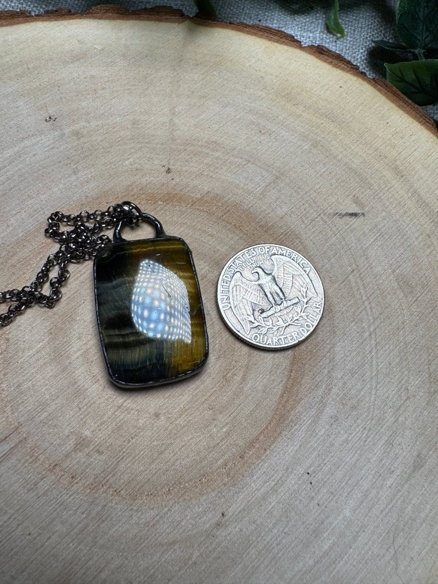 Blue Tigers Eye Necklace | Copper Ashes