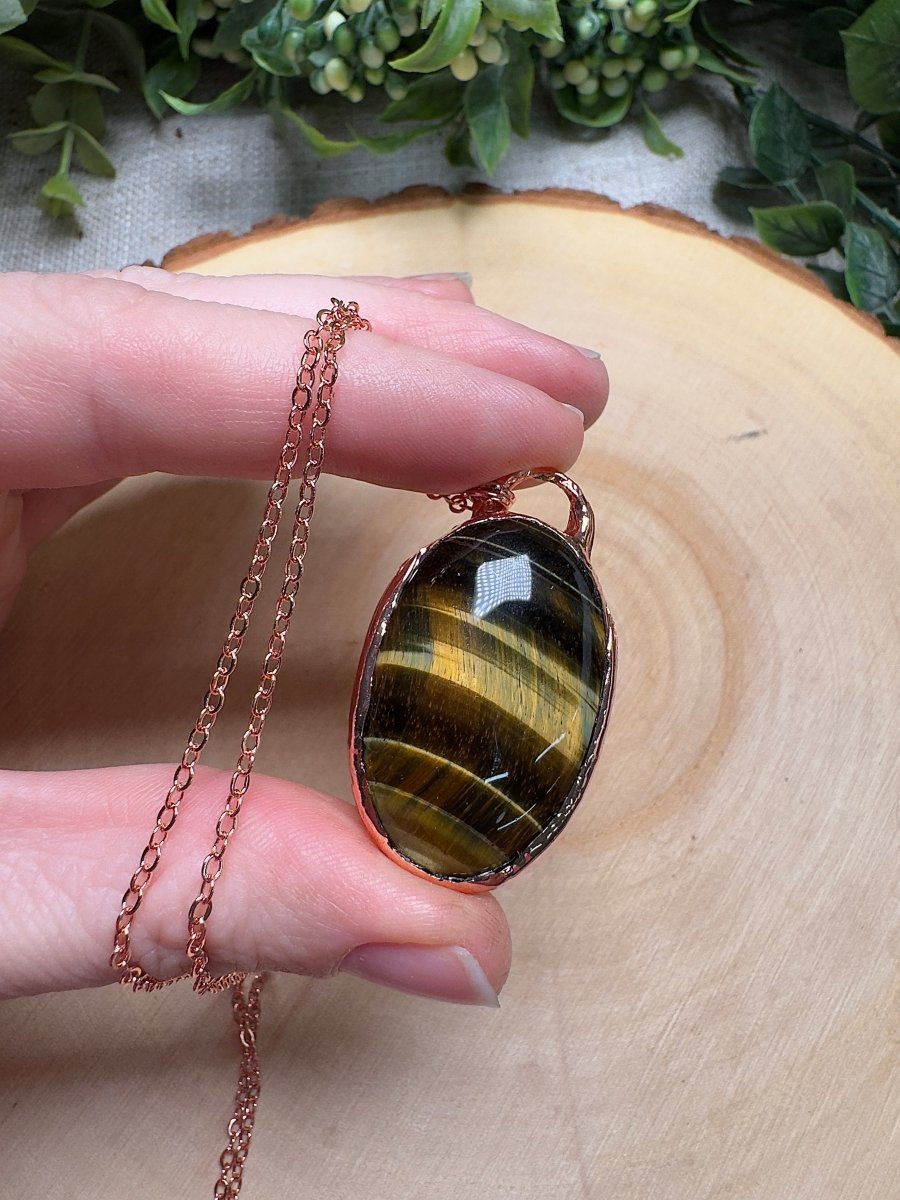 Blue Tigers Eye Necklace | Copper Ashes