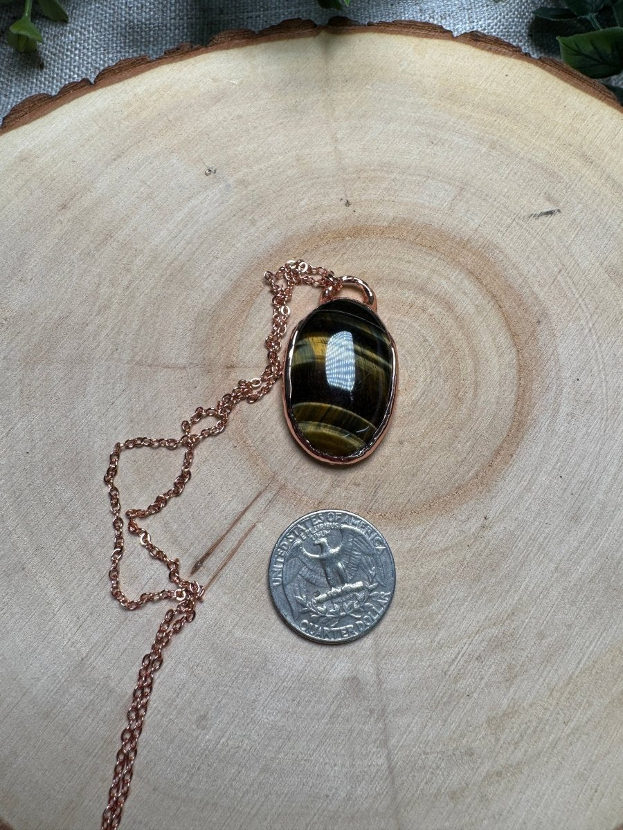Blue Tigers Eye Necklace | Copper Ashes
