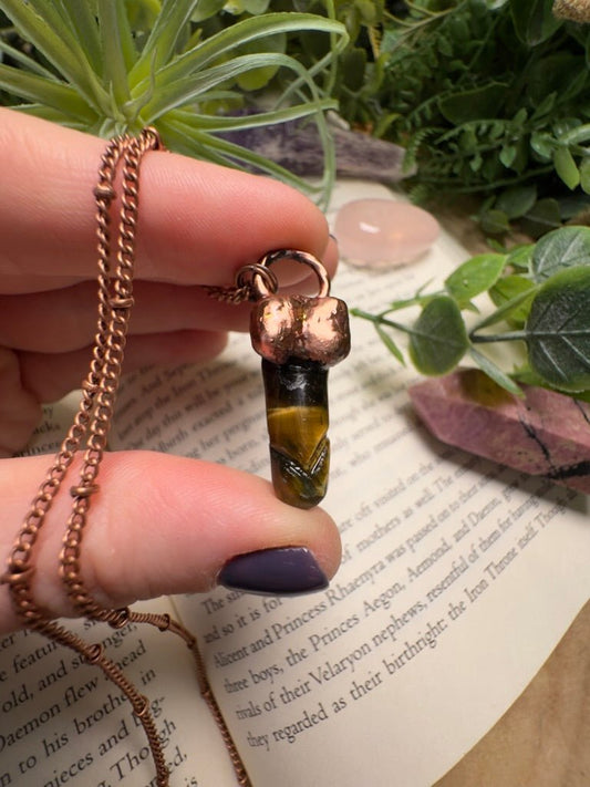 Blue Tigers Eye Penis Necklace | Copper Ashes