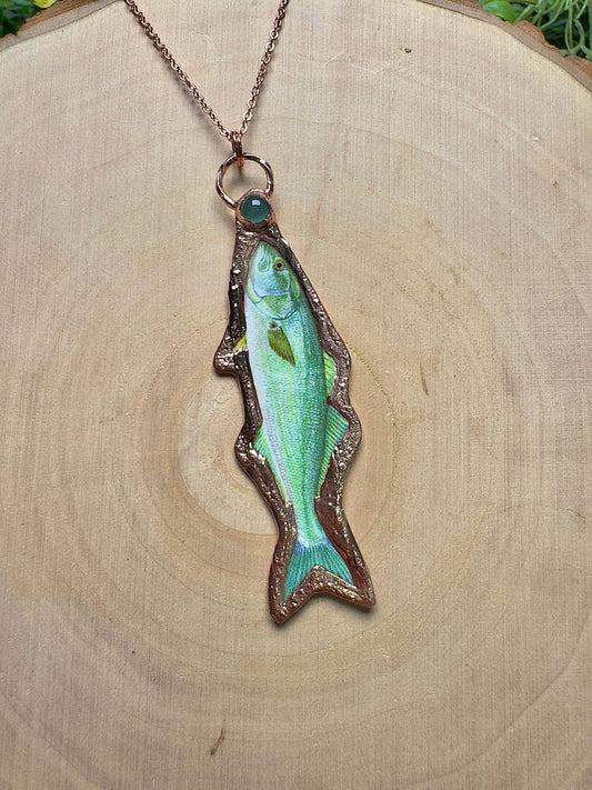Bluefish and Green Aventurine Necklace | Copper Ashes